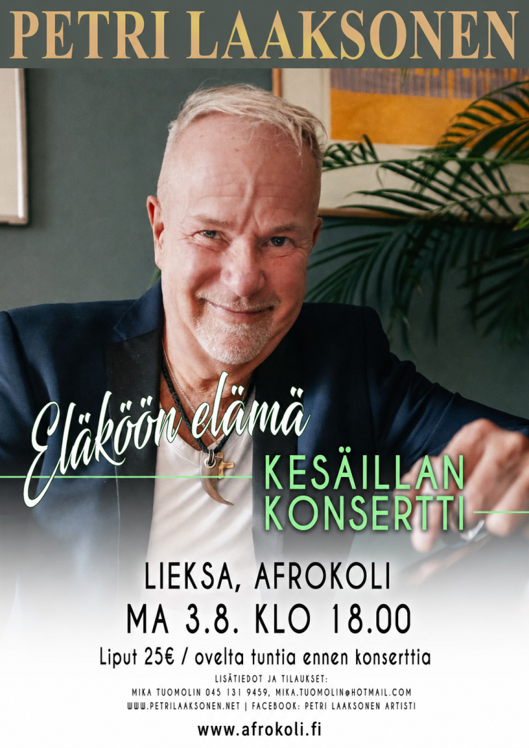 Petri Laaksonen Eläköön elämä -konsertti AfroKolissa 3.8.2026